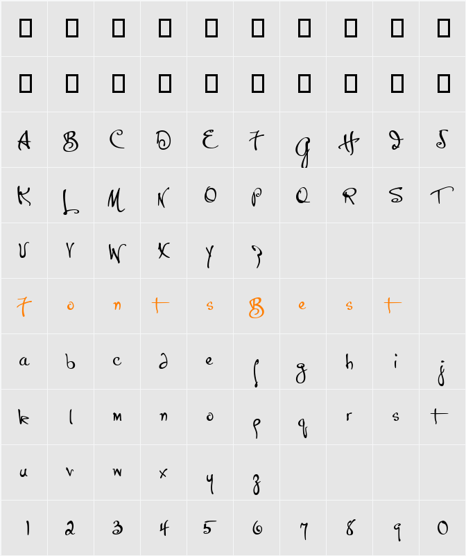 P22 Hopper Character Map