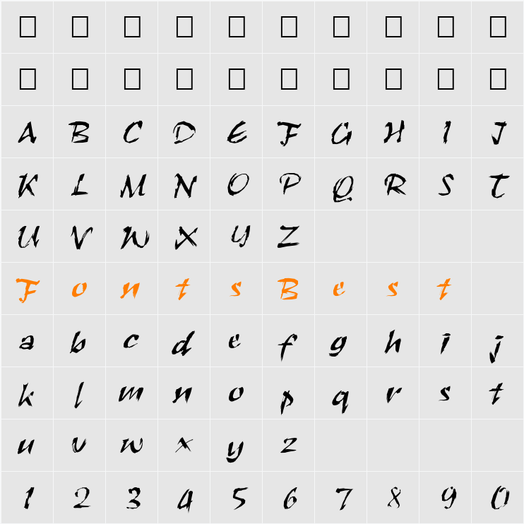 FZ HAND 26 Character Map