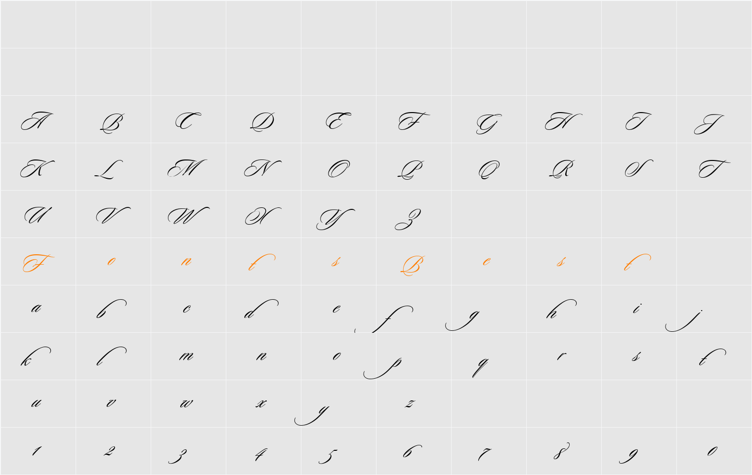 Sloop Character Map