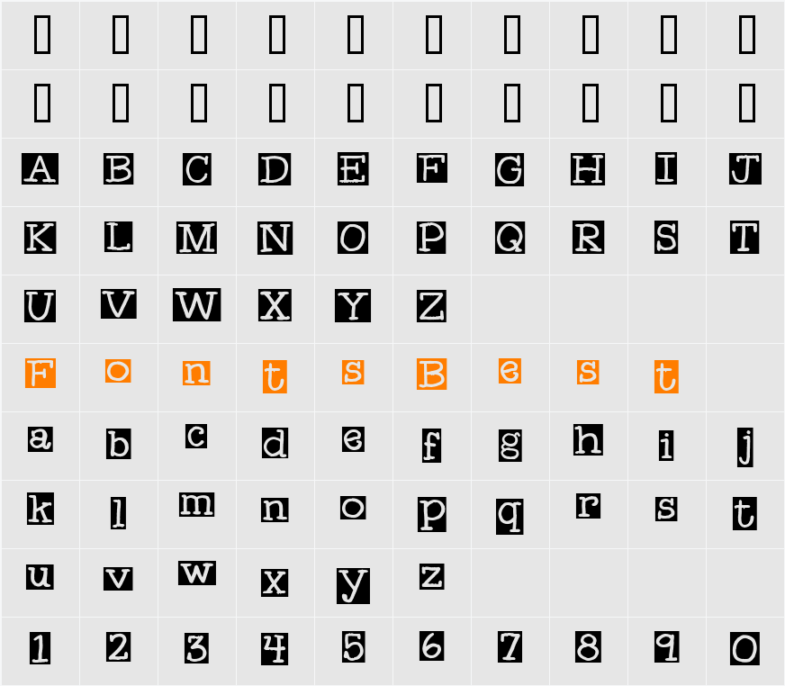 EK Memo Character Map