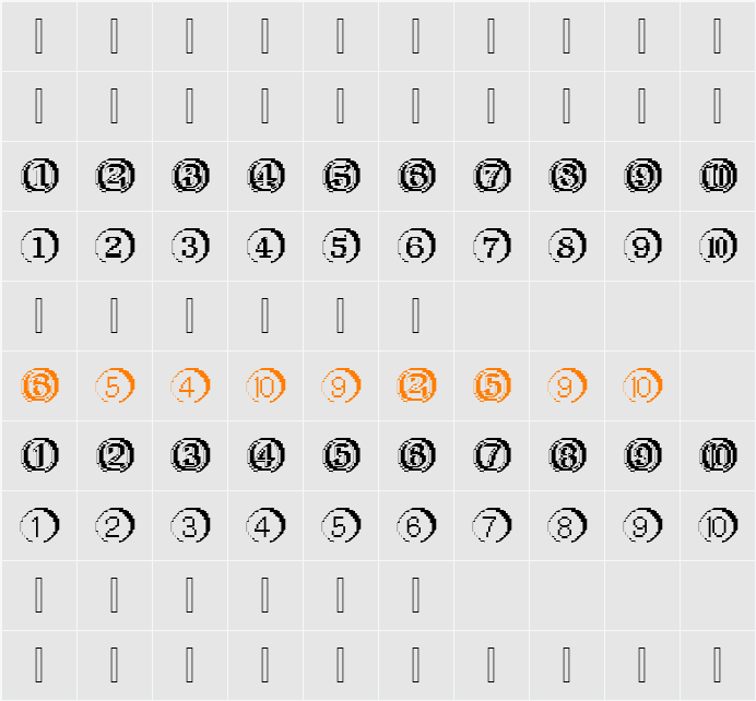 XRough26 Becker Character Map