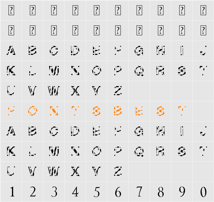 Sliced-Tech Character Map