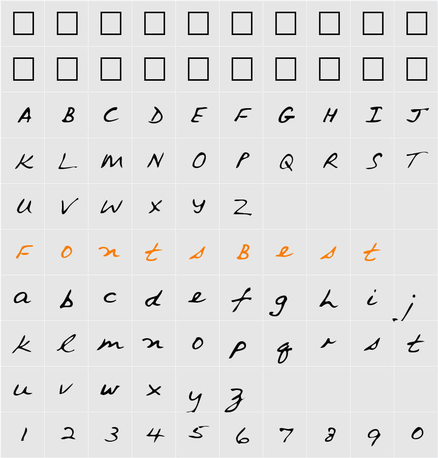LEHN079 Character Map
