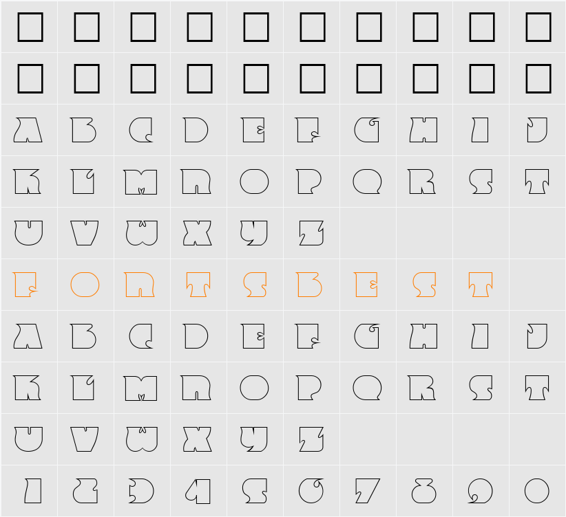 FrenzyOutline Character Map