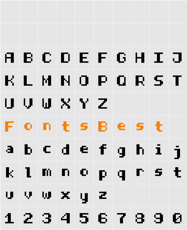 Half Bold Pixel-7 Character Map