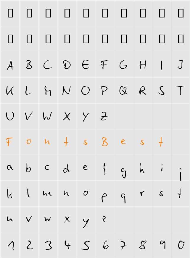 LTEgo Character Map