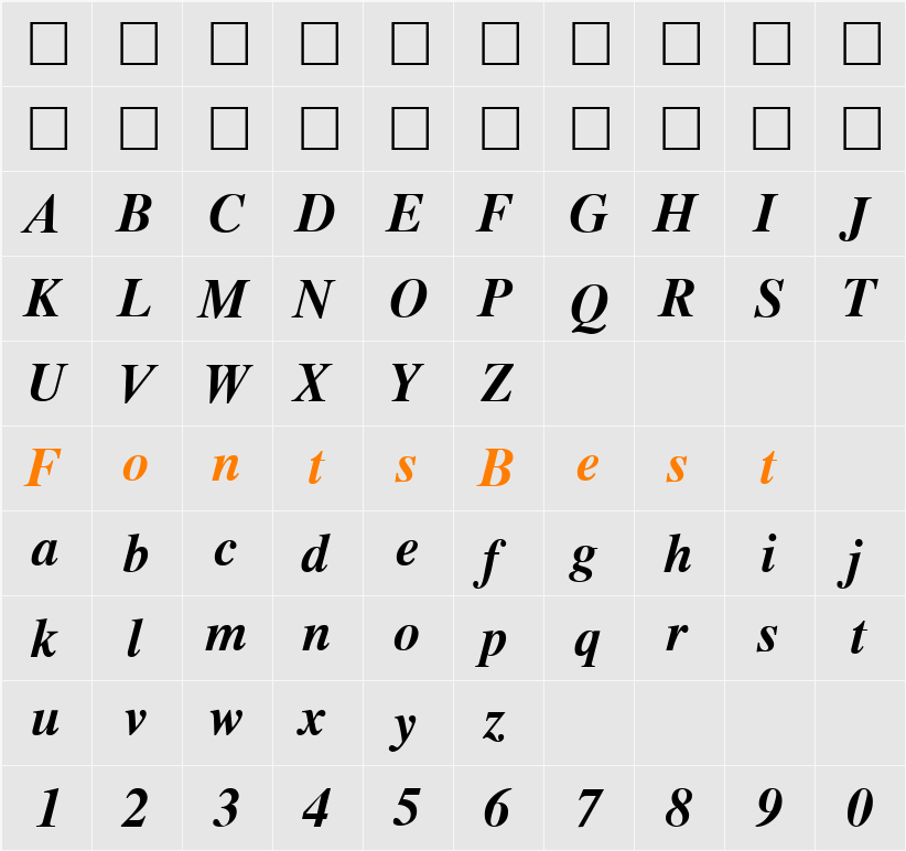 Timok Character Map