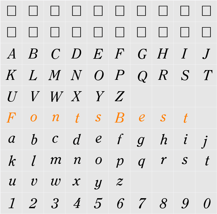 Clearface Character Map
