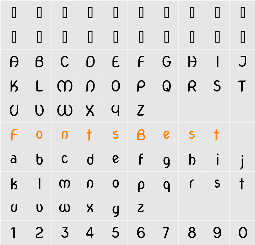 Nova Oval Character Map