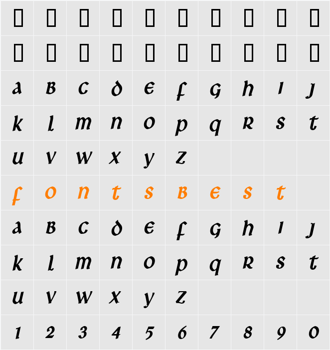 Leo Condensed Character Map