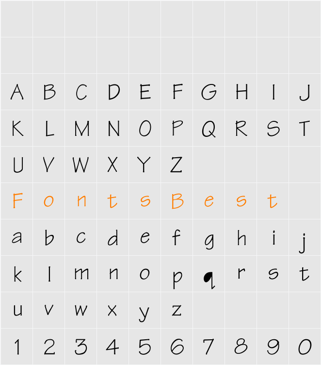 Tontil Character Map