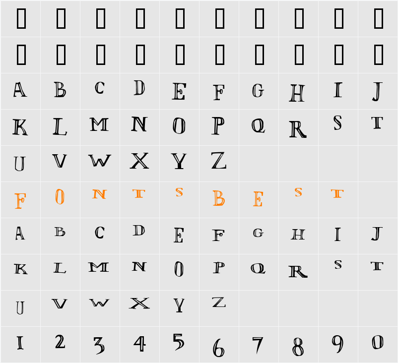 LOlivier Character Map