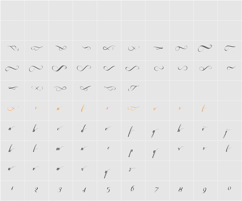 Respective 2.0 Swashes Character Map