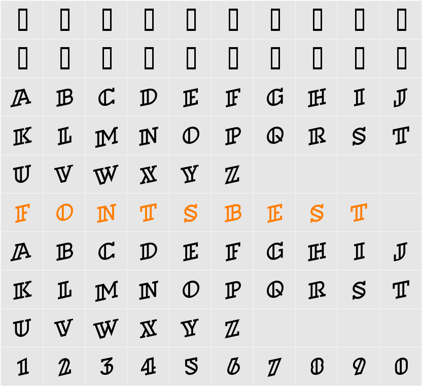 a_DexterOtlSpUp Character Map