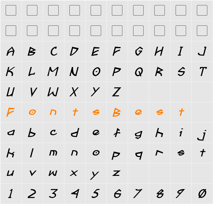 Fractyl Character Map