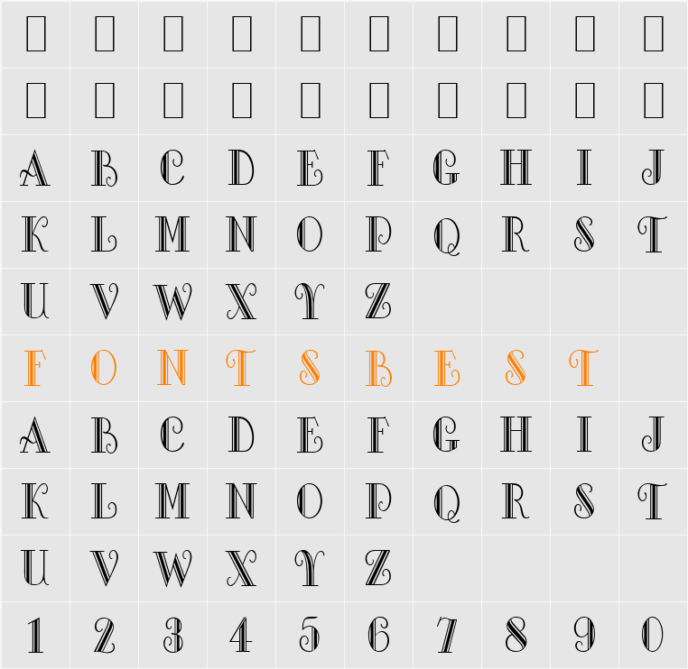 Gallery-Condensed Character Map