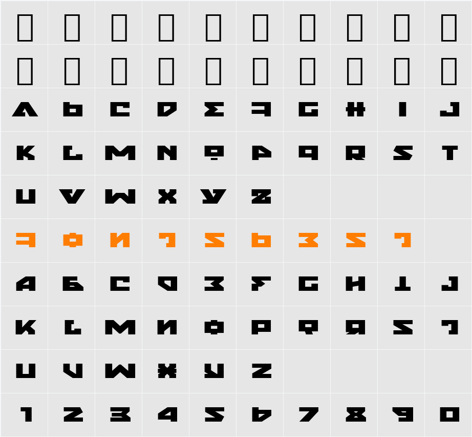 Nyet Expanded Character Map