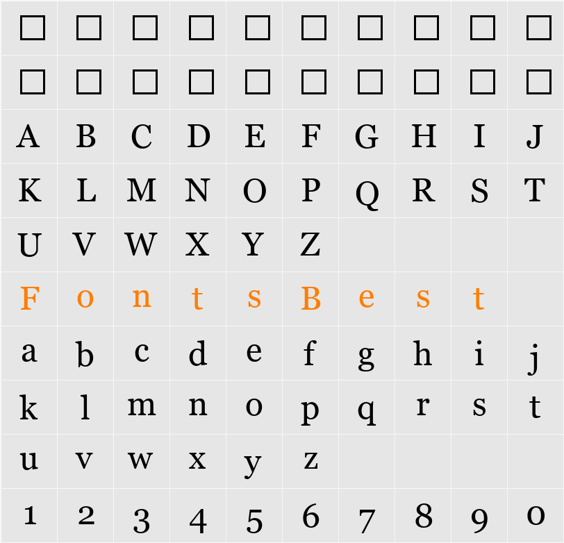 777-CAI978 Character Map