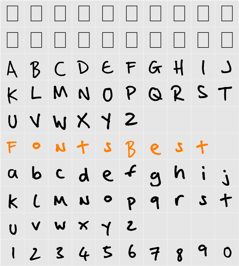 Duane Character Map