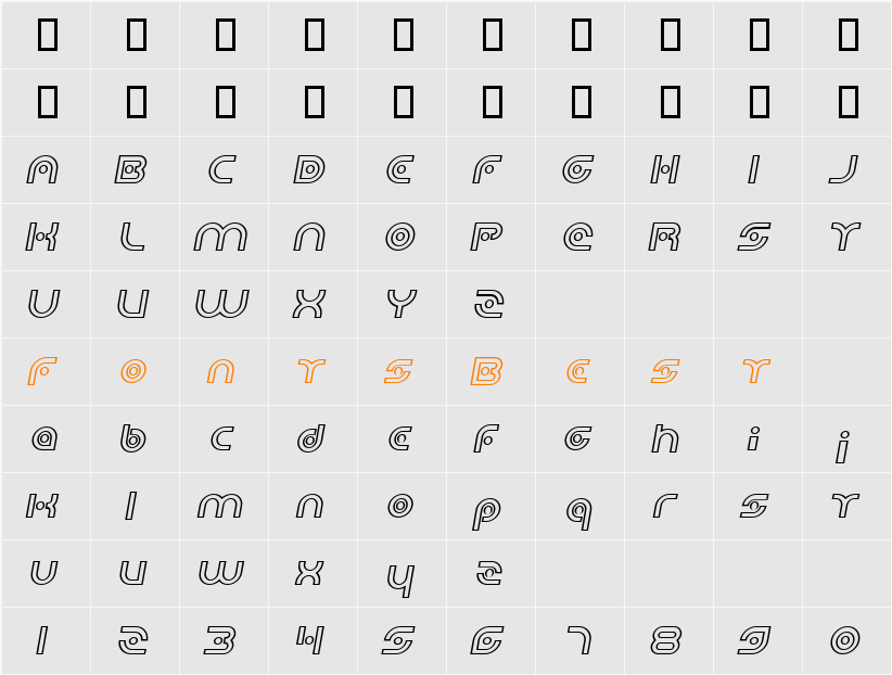 Planetary Orbiter Outline Character Map