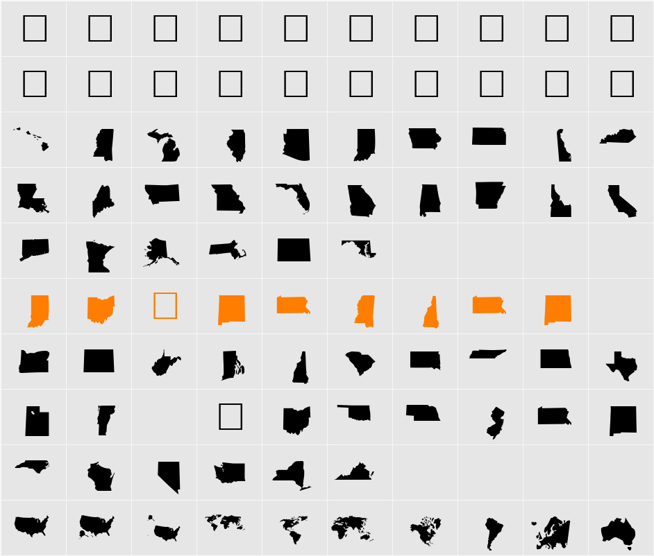 DingMaps Character Map