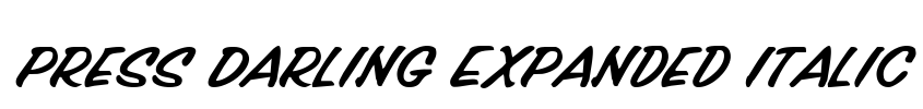Press Darling Expanded Italic Font Image