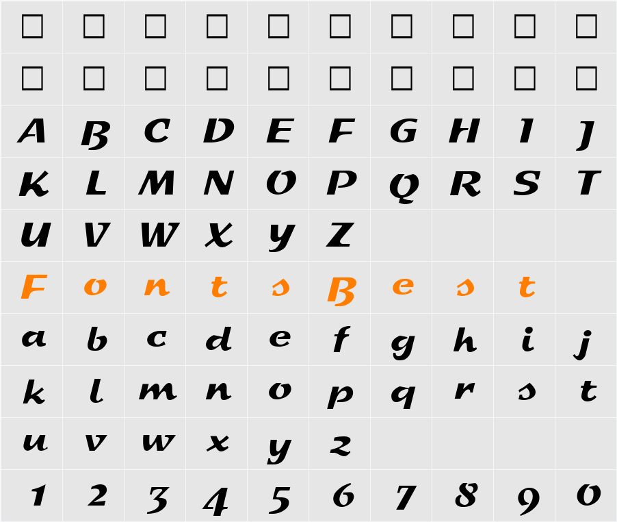 Sprint Character Map
