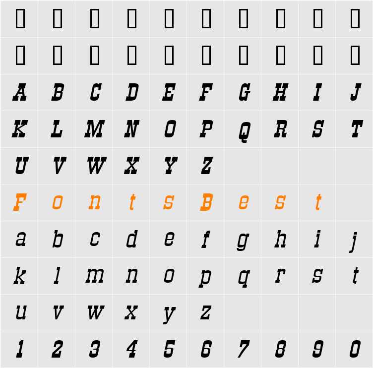 StagecoachExtended Character Map