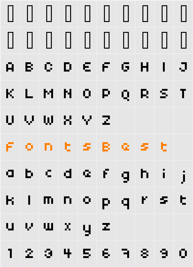 xpdr01 Character Map