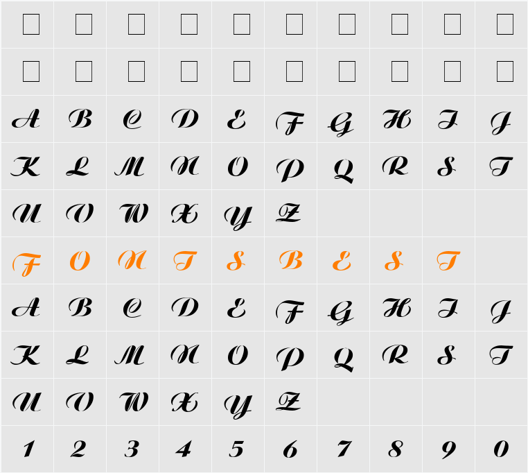.VnAristoteH Character Map