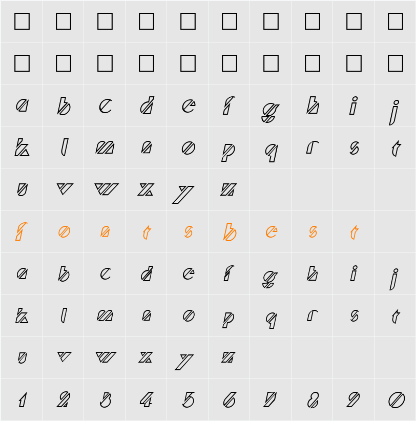 Trufflette Character Map