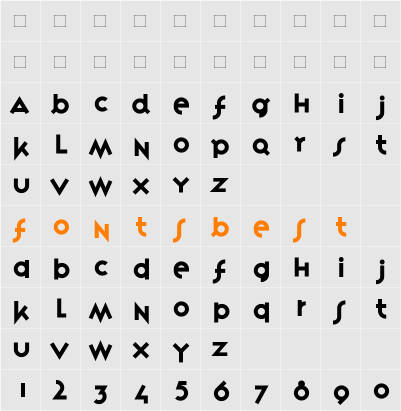 Variex Character Map
