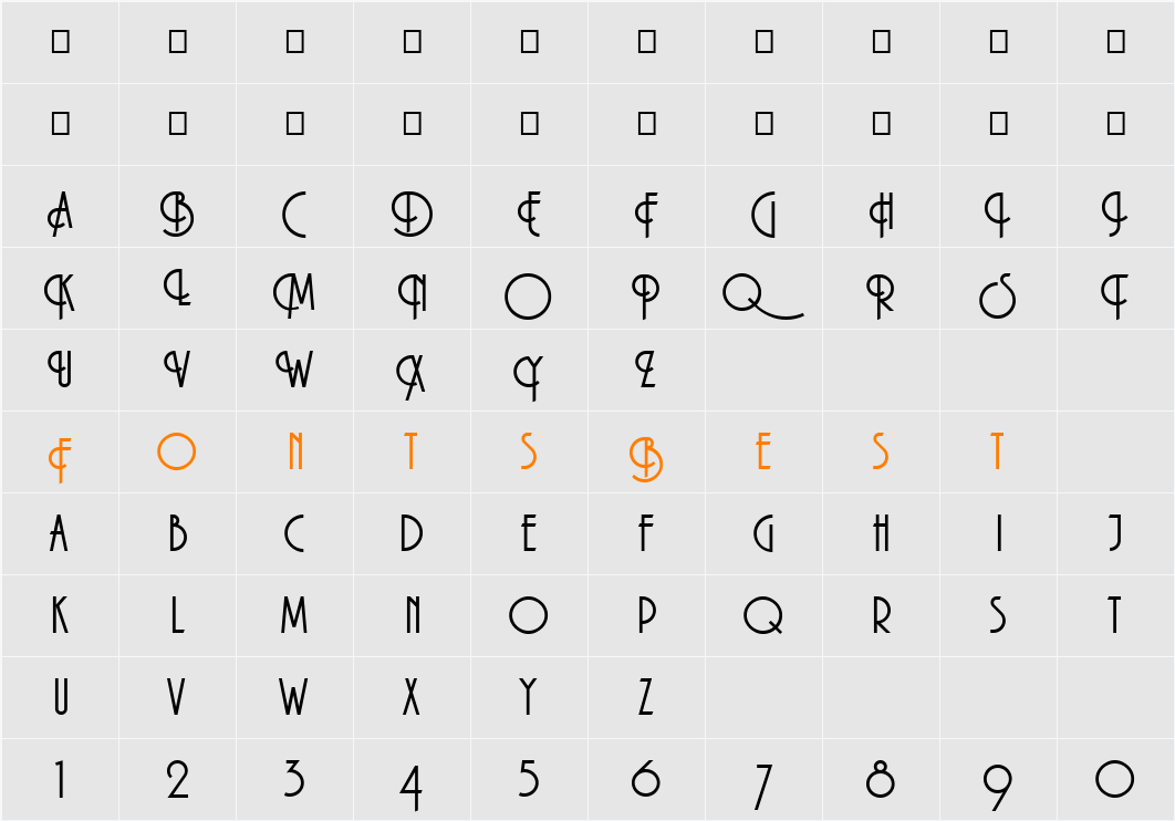 Macarena Character Map