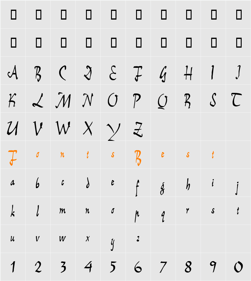 E Character Map