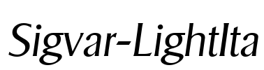 Sigvar-LightIta Font Image
