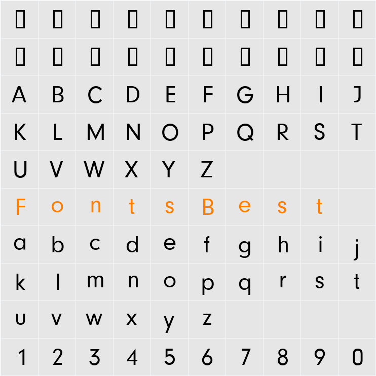 NeutralGrotesk Character Map