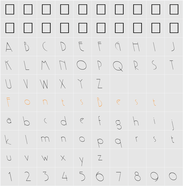 GatsbyBackslant Character Map