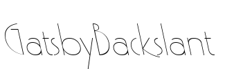 GatsbyBackslant Font Image