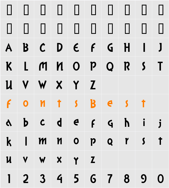 GrapefruitITC TT Character Map