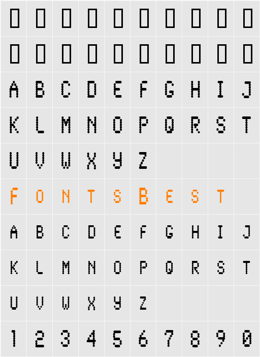 LowtechCondensed Character Map