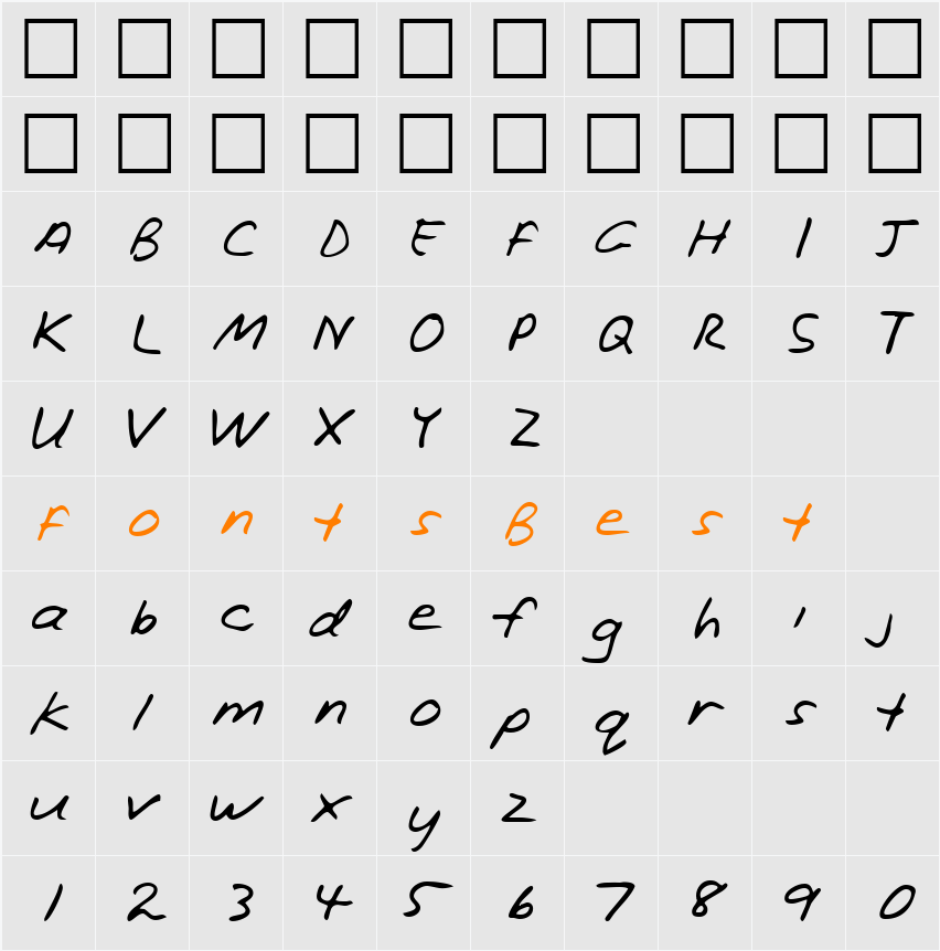 LEHN221 Character Map