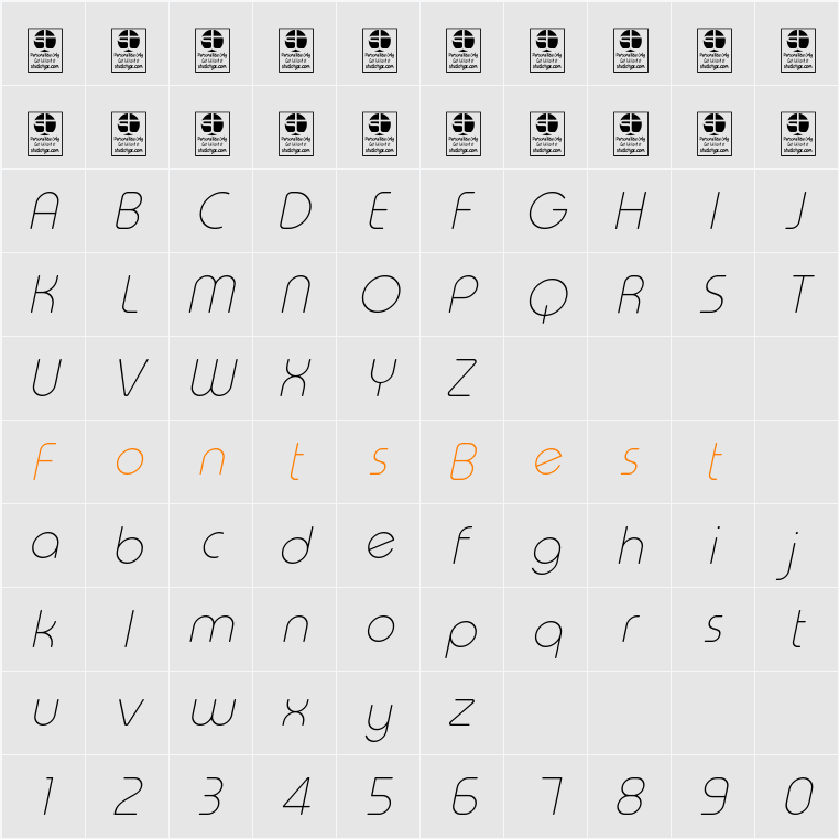 Typo Round Character Map