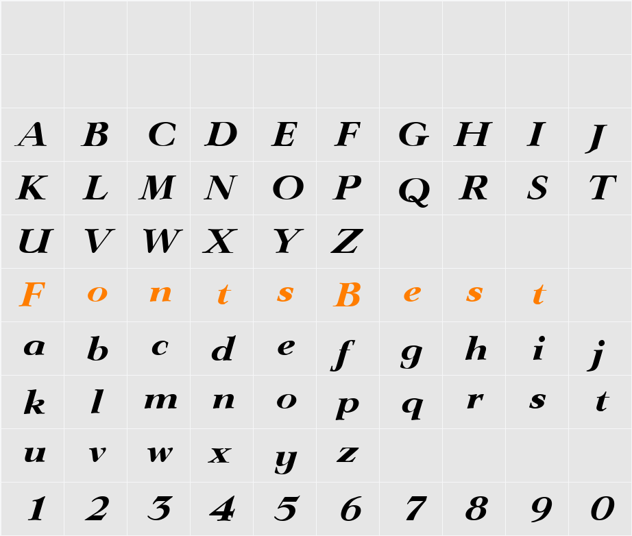 PhillipBecker-ExtraBold Character Map