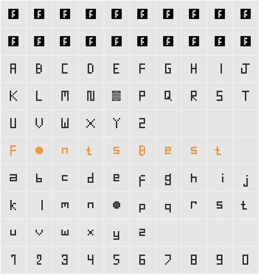 Round Tech Character Map