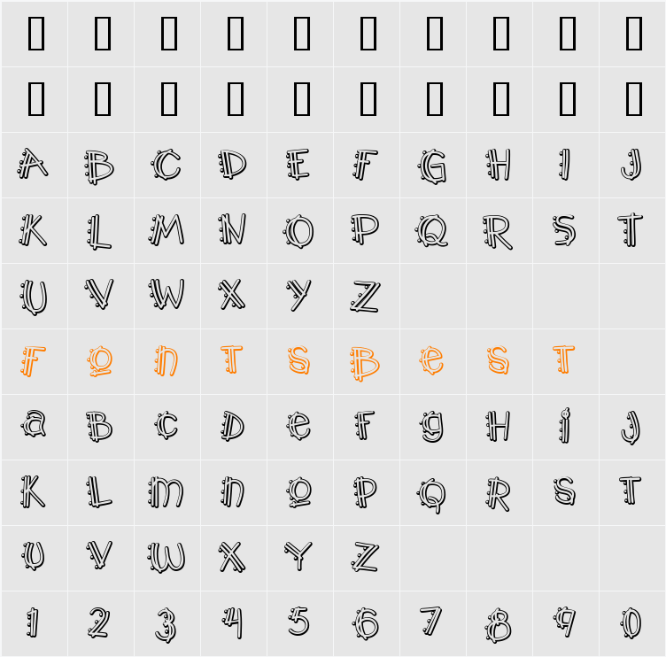 Y2K PopMuzik Outline AOE Character Map
