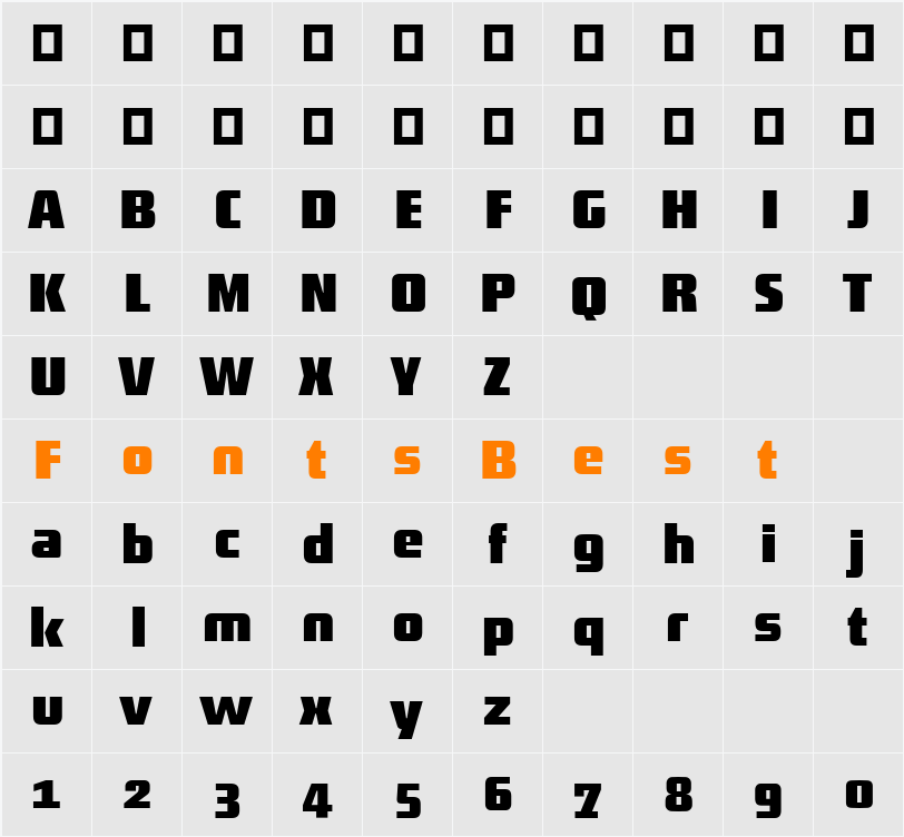 District-BoldAlt Character Map