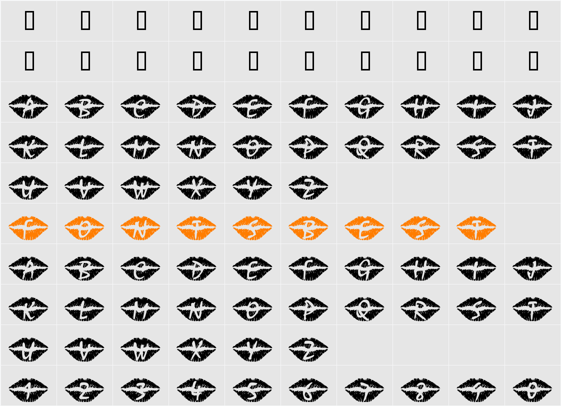 101! SWAK Character Map