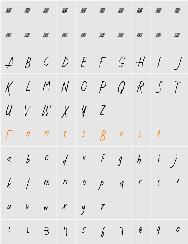 JustWriteDT Character Map