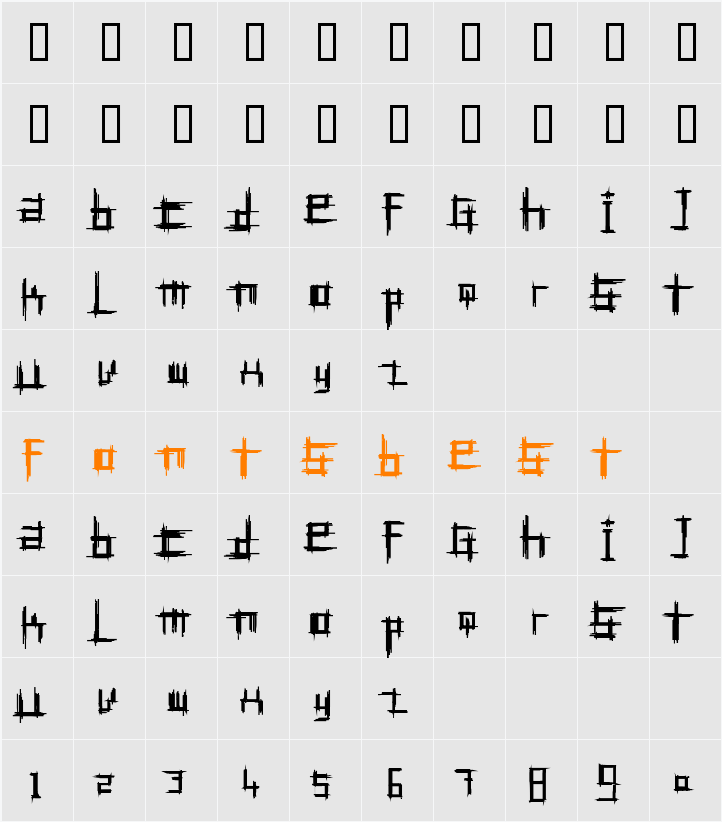 Bruised Character Map