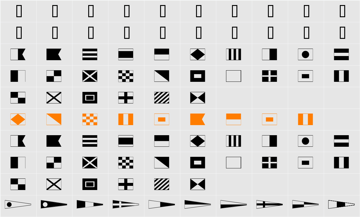 Maritime Flags Character Map